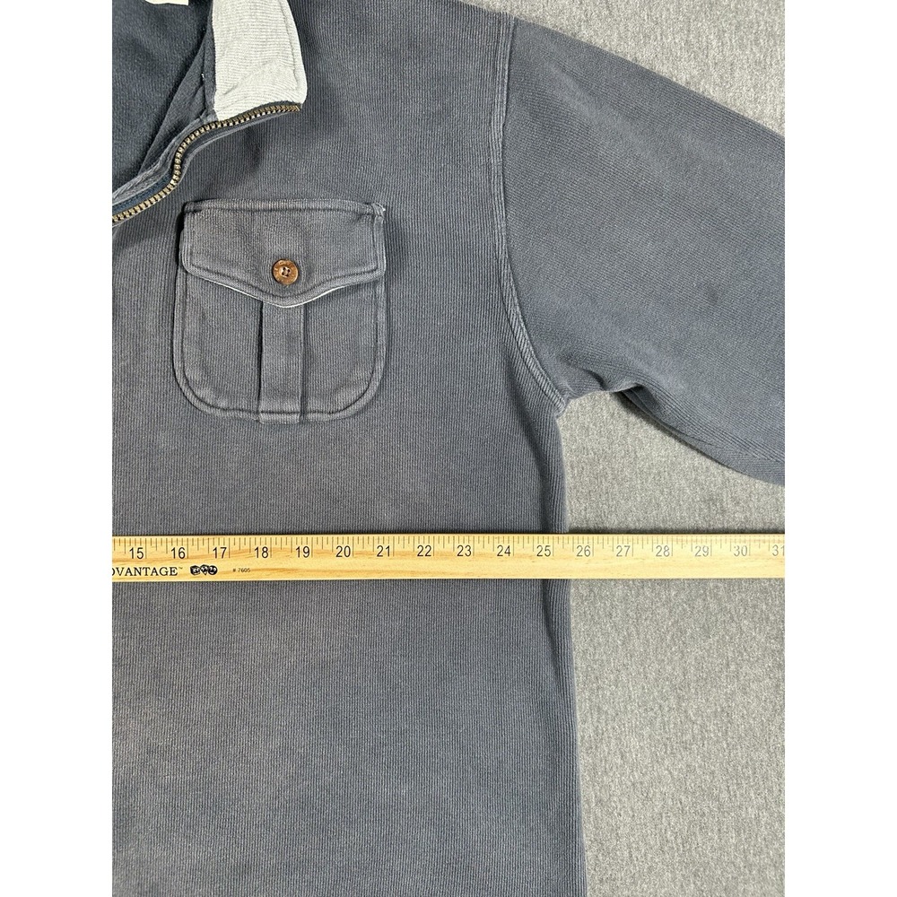 Orvis Men's Vintage 1/4 Zip Ribbed Cotton Pullover Sweater with Elbow Patch L - Picture 7 of 9